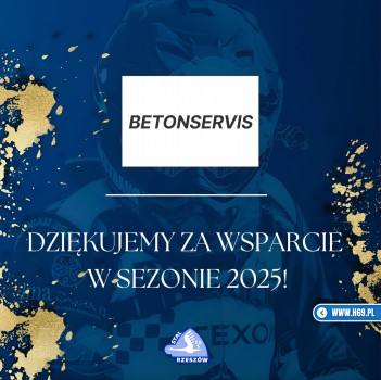 Dziękujemy firmie Betonservis za wsparcie w sezonie 2025!