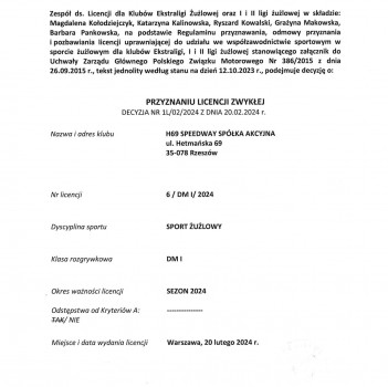 MAMY TO, LICENCJA ZWYKŁA PRZYZNANA!