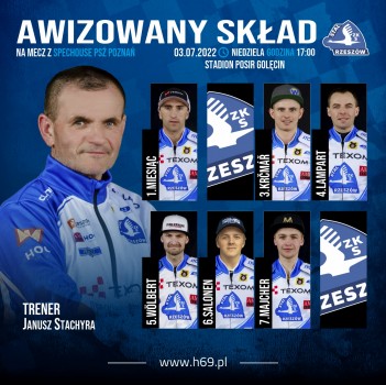 Składy awizowane: PSŻ Poznań vs. Texom Stal Rzeszów