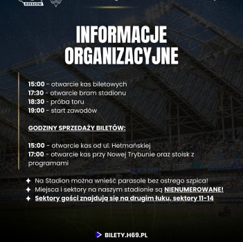 Informacje organizacyjne przed Derbami Podkarpacia 
